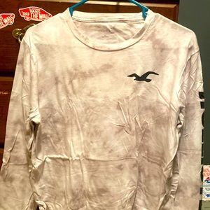 Hollister Long Sleeve, White/Black, Size Medium